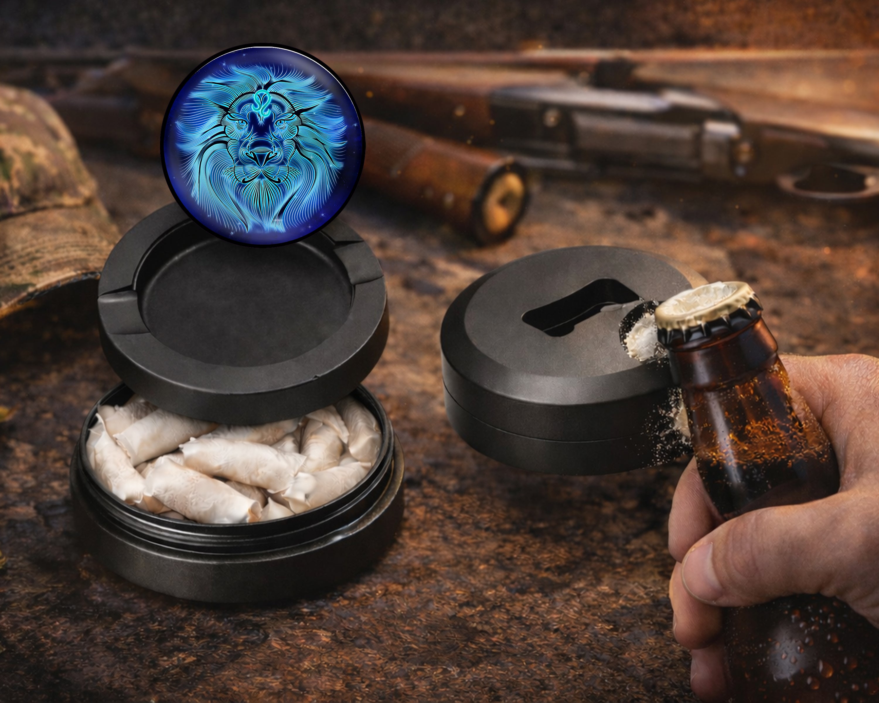 Leo Zodiac Astrology Snus Storage Case Bottle Opener