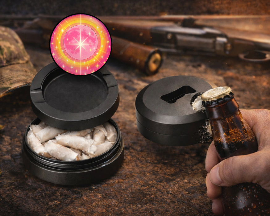 Radiant Starburst Pink Anime Moon Snus Storage Case Bottle Opener