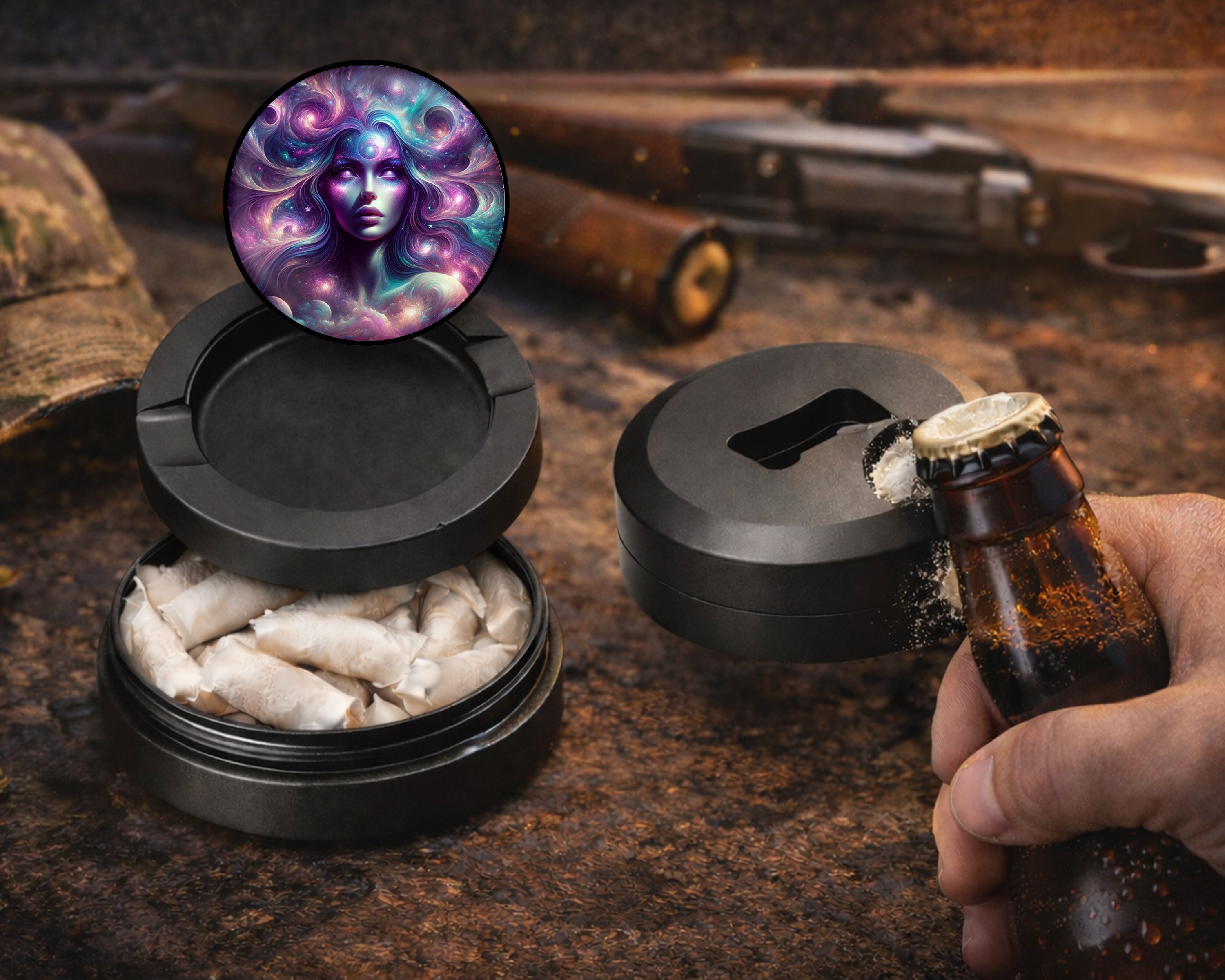 Cosmic Witchy Woman  Snus Storage Case Bottle Opener