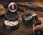Captain Shield Superhero Comic Art Emblem Snus Storage Case Bottle Opener