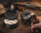 Trippy Rainbow Mushroom Crew Snus Storage Case Bottle Opener