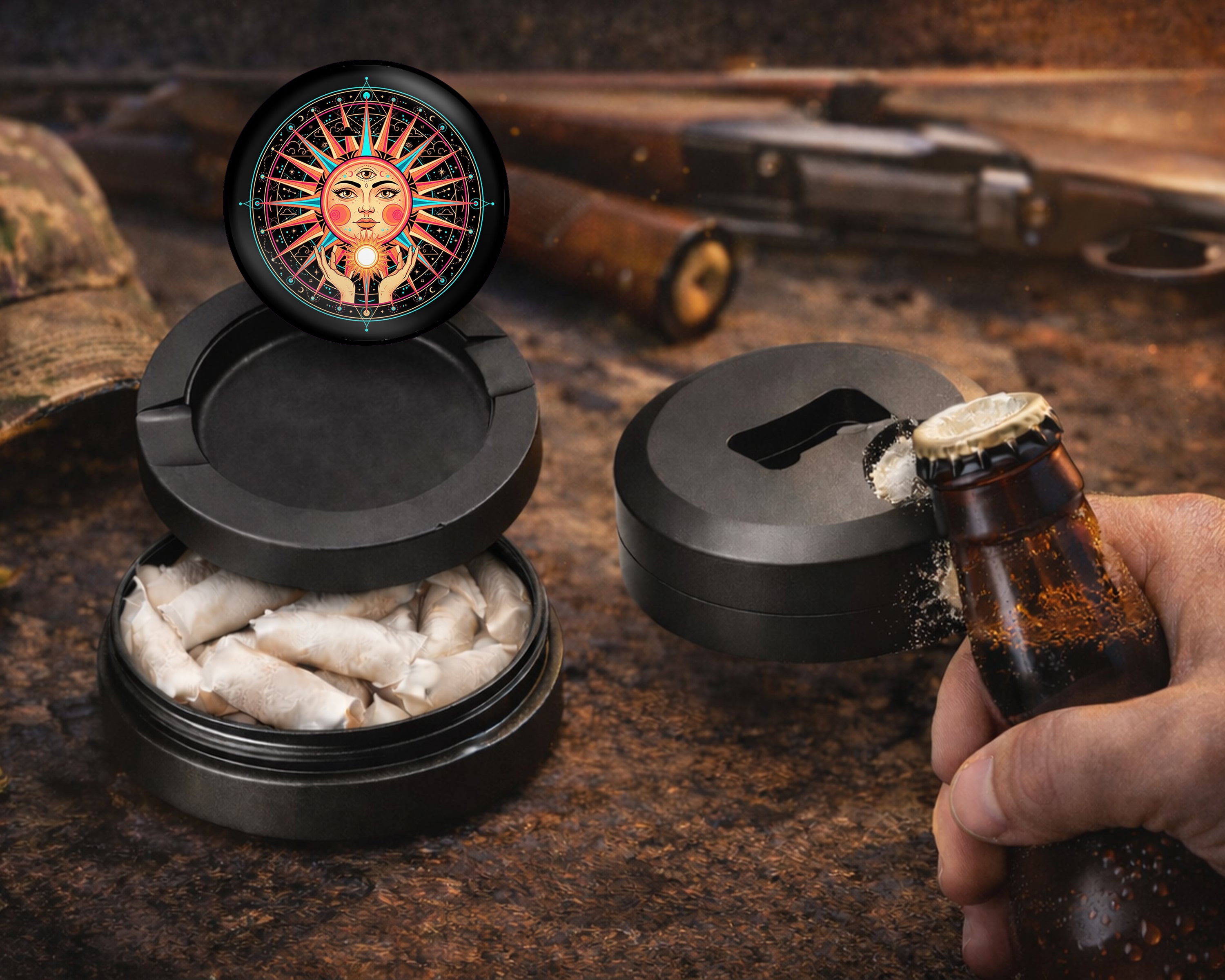 Third Eye Solar Goddess Snus Storage Case Bottle Opener