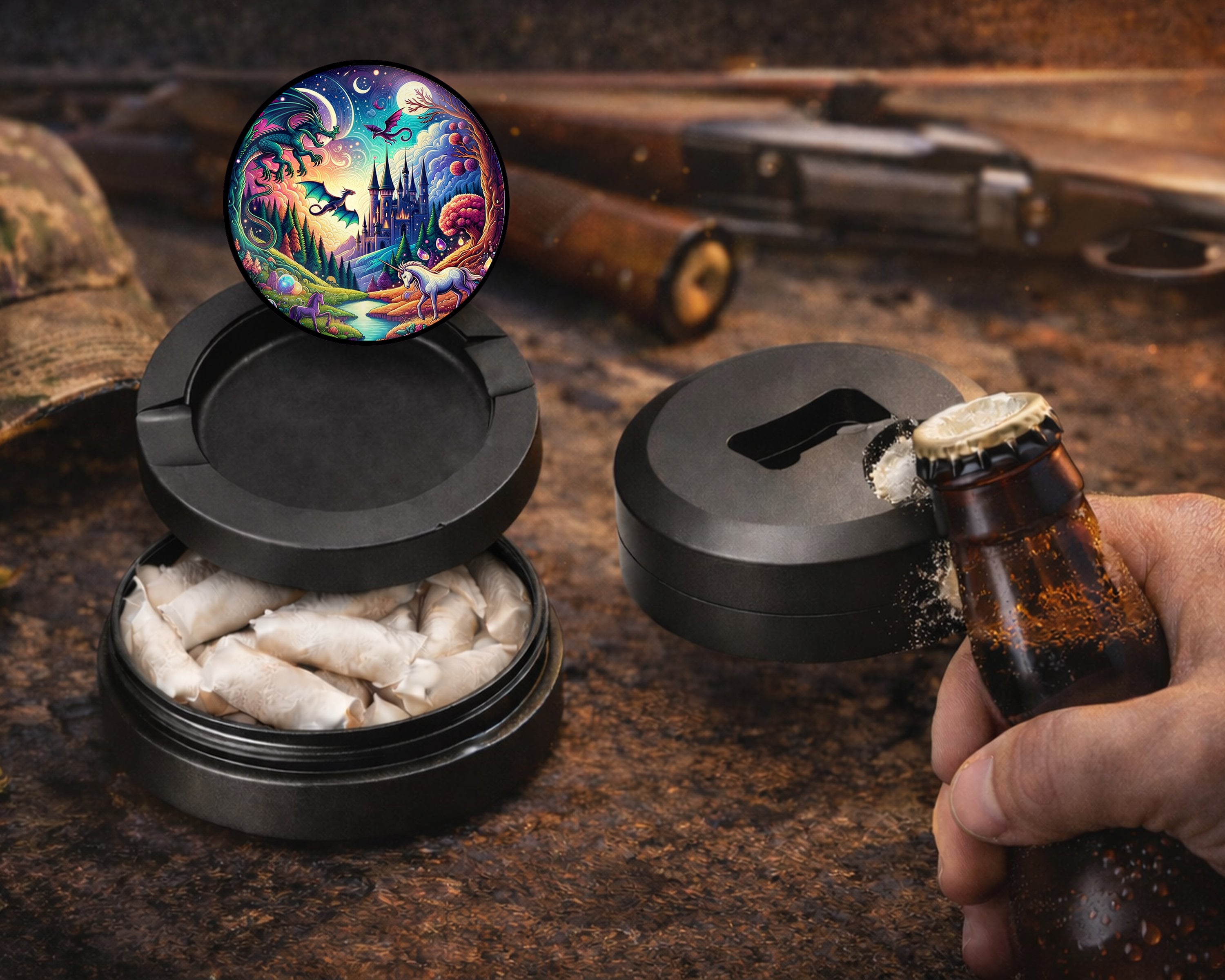 Dragon Mythical Fantasy Snus Storage Case Bottle Opener
