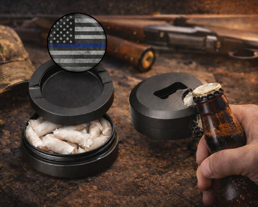 Flag Thin Blue Line Snus Storage Case Bottle Opener