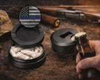 Flag Thin Blue Line Snus Storage Case Bottle Opener