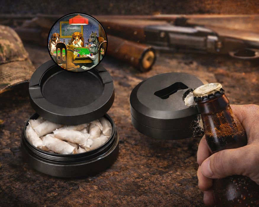 A Friend In Need, Dogs Playing Poker, by Cassius Marcellus Coolidge, Famous Artwork Snus Storage Case Bottle Opener