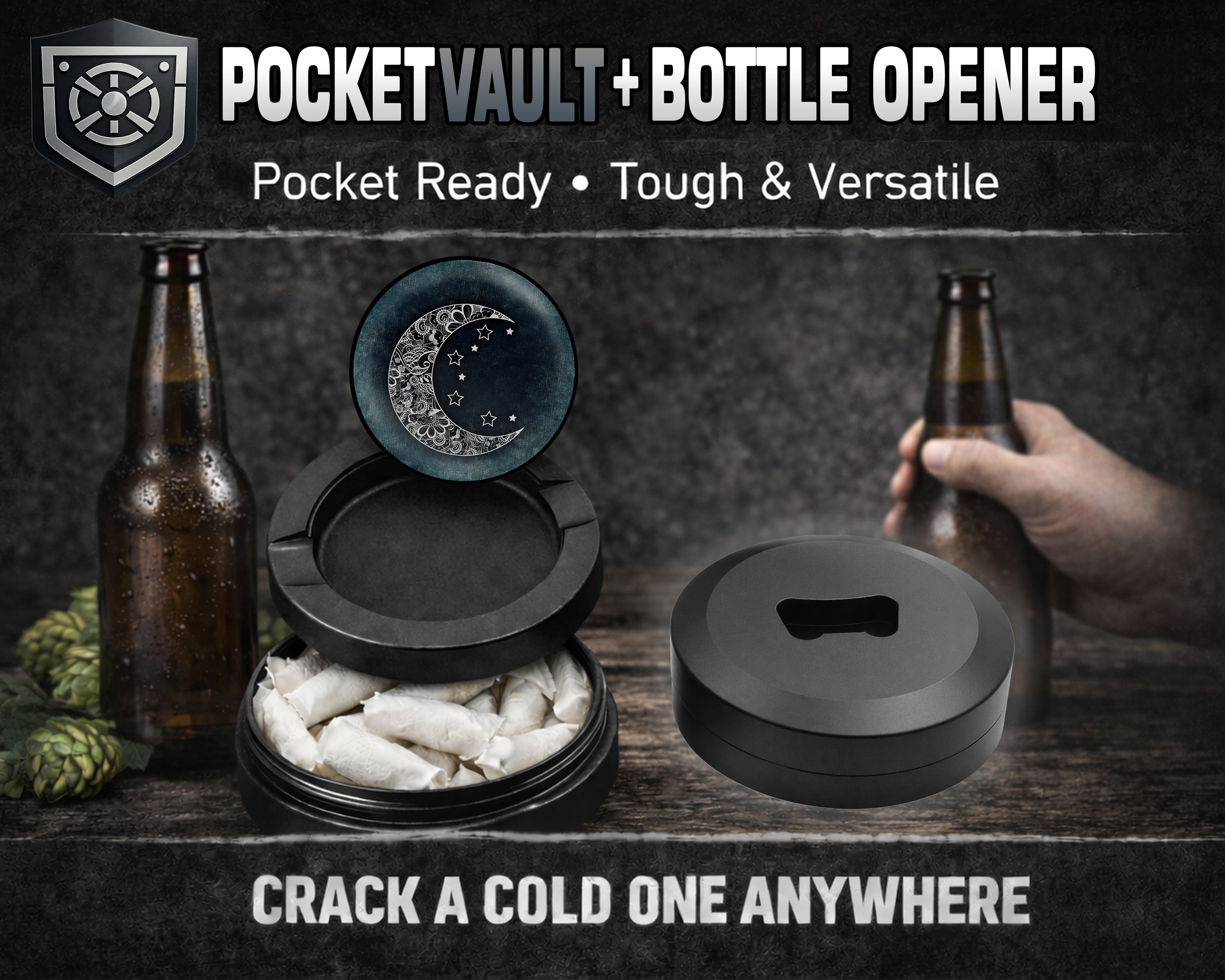 Blue Moon Lunar Snus Storage Case Bottle Opener