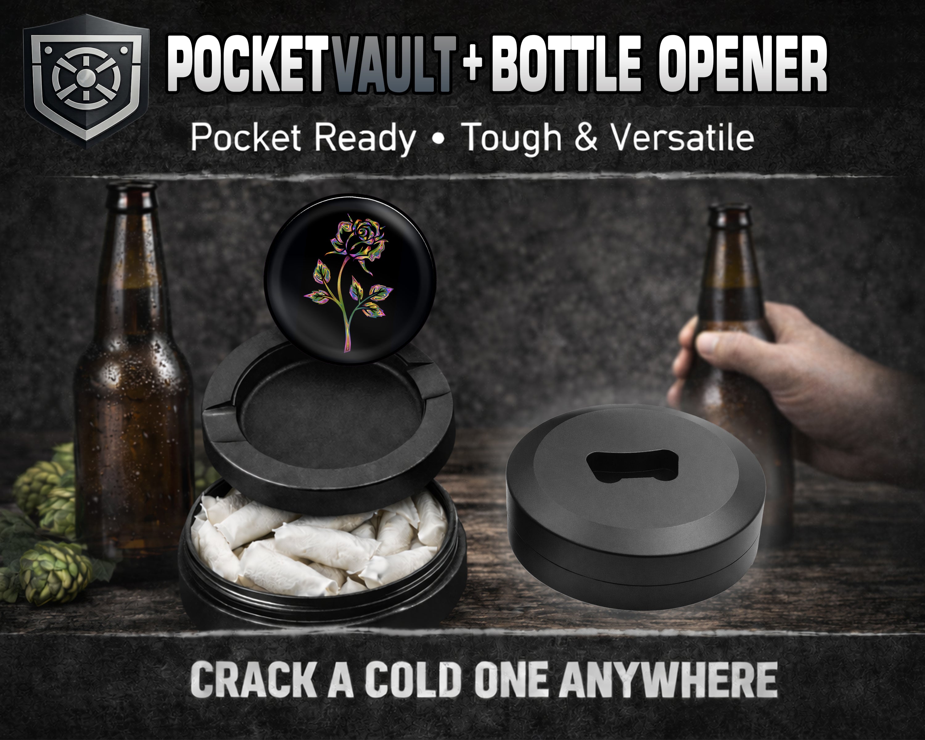 Rose Gift For Her Snus Storage Case Bottle Opener