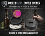 Girly Pink Crescent Moon and Stars Snus Storage Case Bottle Opener