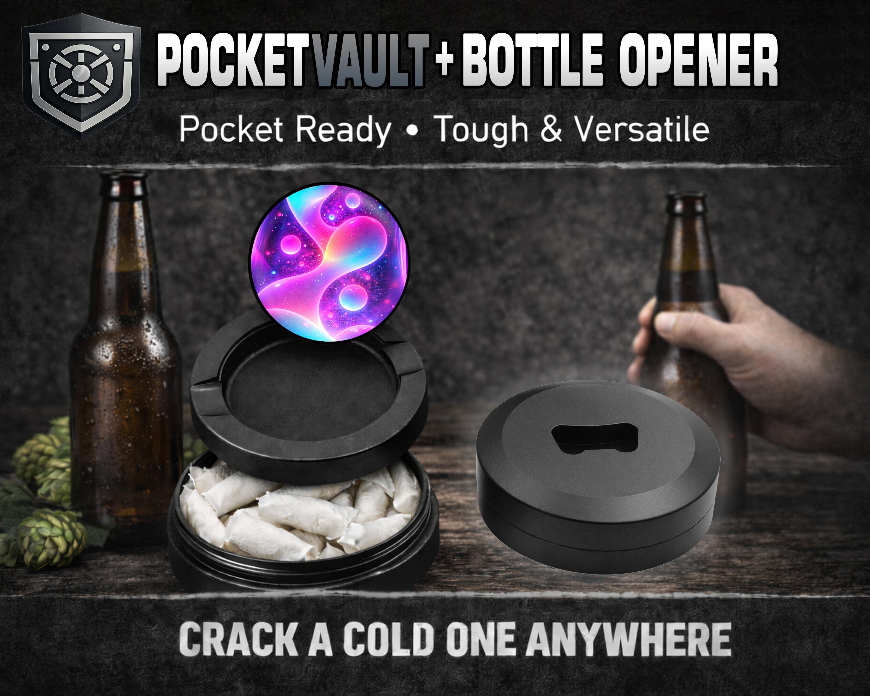 Glowing Lava Lamp Trippy Snus Storage Case Bottle Opener