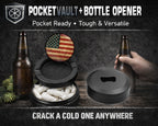 Rustic American Flag Snus Storage Case Bottle Opener