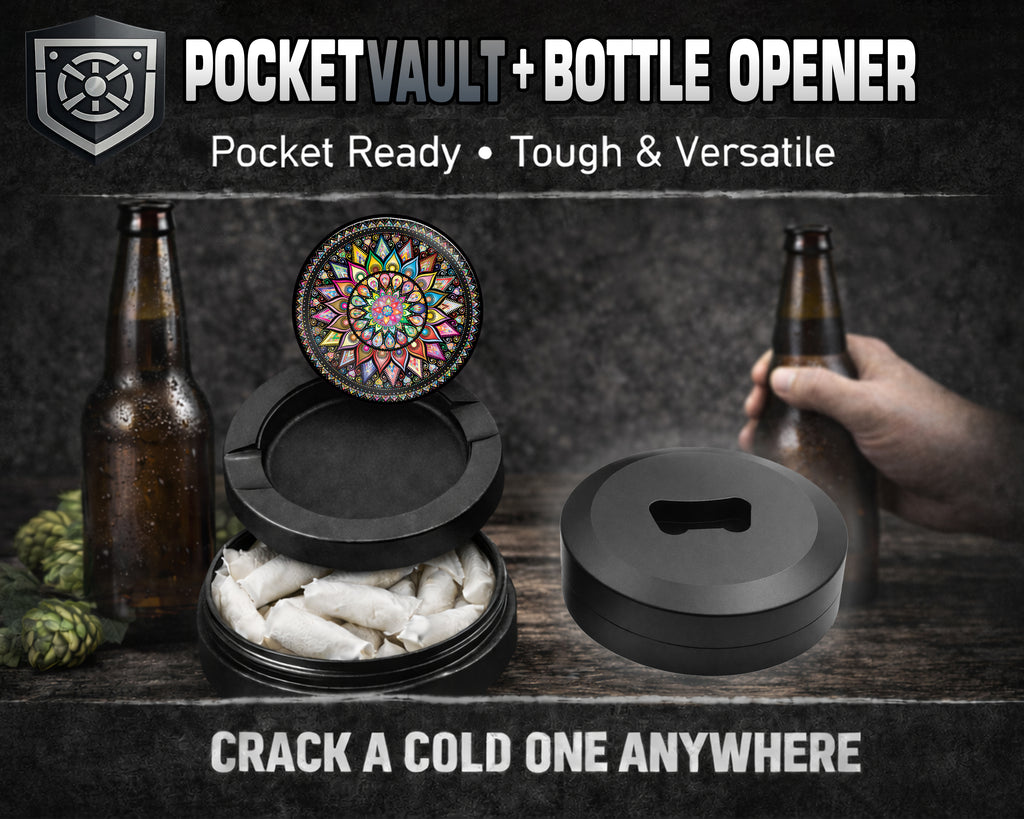 Mandala Trippy  Snus Storage Case Bottle Opener