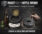 Mandala Grinder Black And Gold Snus Storage Case Bottle Opener