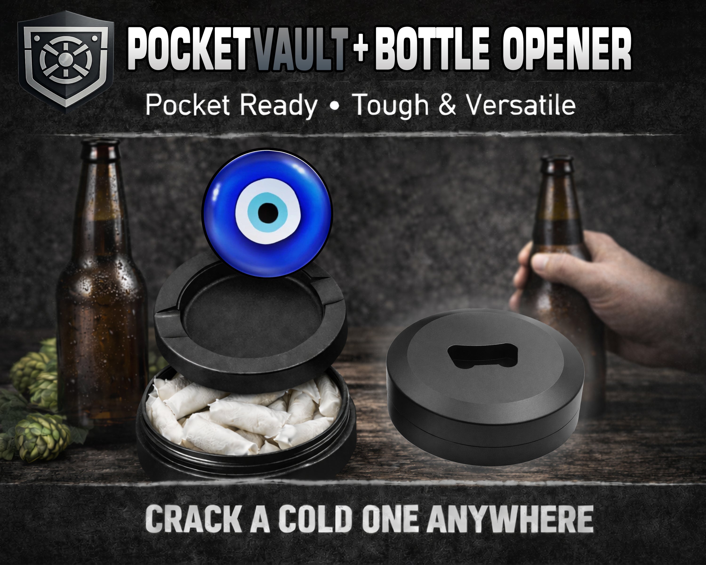 Evil Eye Nazar Azul Snus Storage Case Bottle Opener