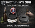 Captain Shield Superhero Comic Art Emblem Snus Storage Case Bottle Opener
