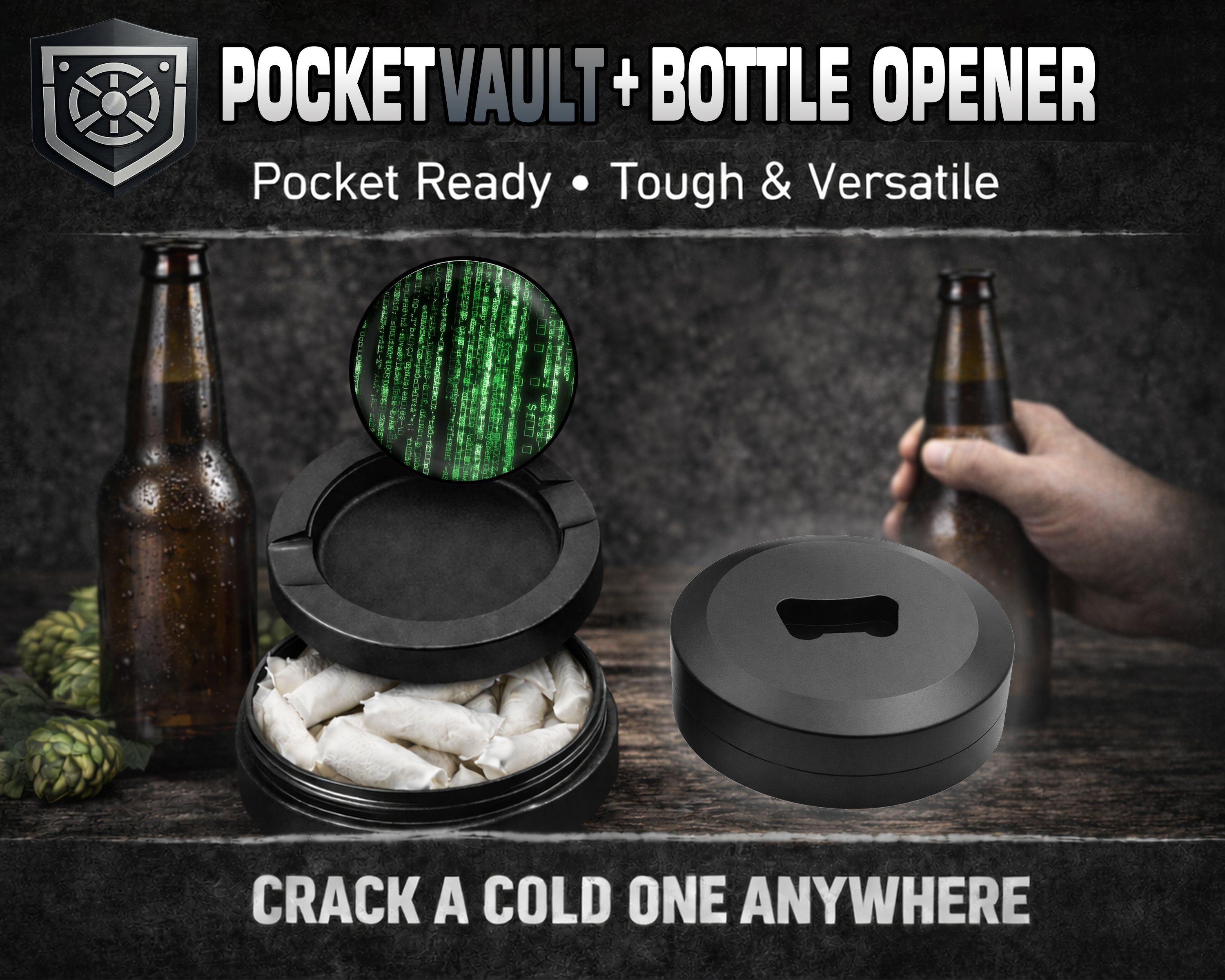 The Matrix Code Snus Storage Case Bottle Opener