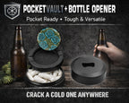 Blue Vintage Rose Pattern Traditional Style Snus Storage Case Bottle Opener