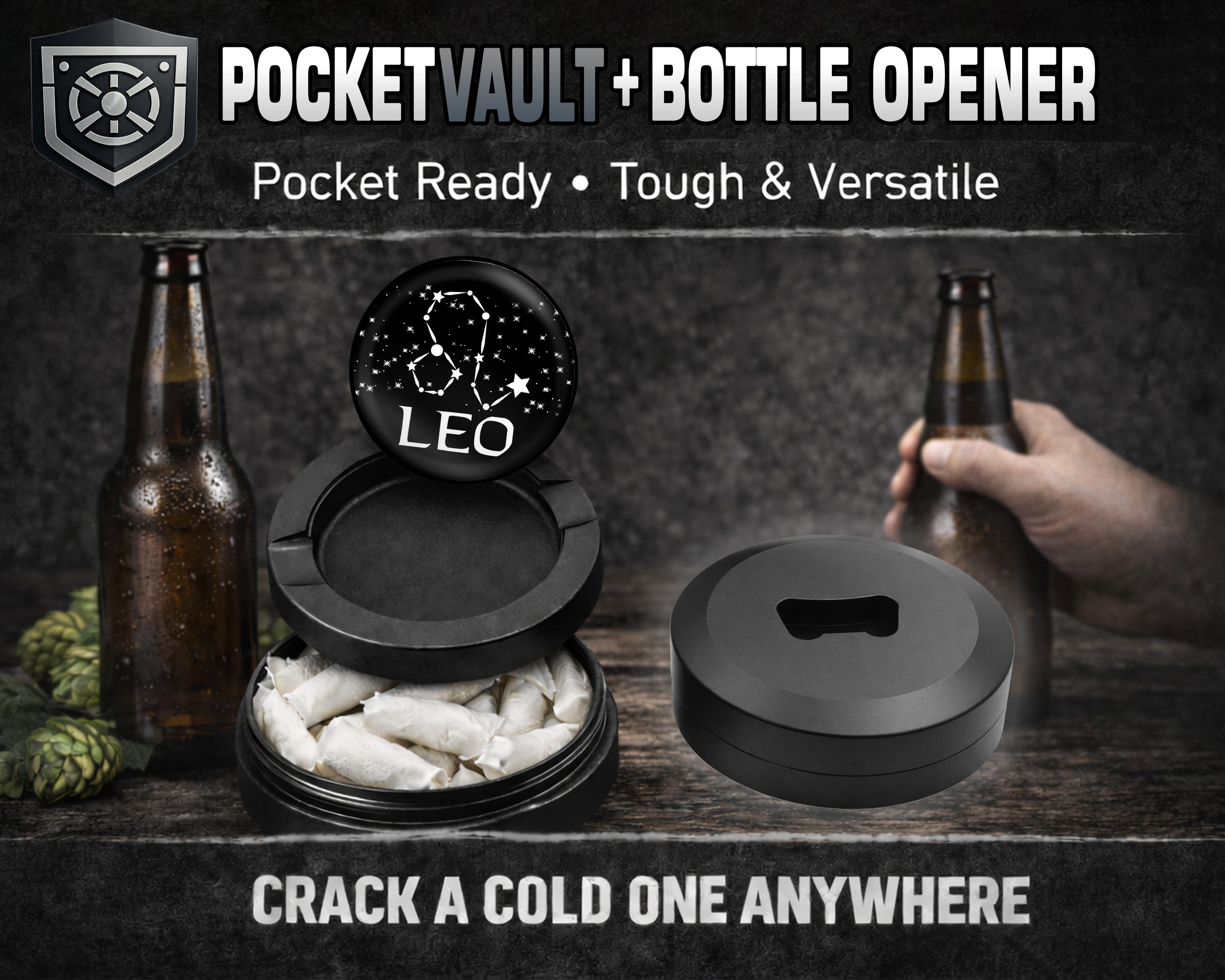 Leo, the Lion Zodiac Birth Sign Snus Storage Case Bottle Opener