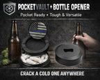 Flag Thin Blue Line Snus Storage Case Bottle Opener