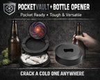 Black Hole Galaxy Spiral with Red Rose Snus Storage Case Bottle Opener