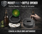 Golden Intricate Sun Snus Storage Case Bottle Opener