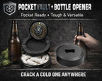 Celestial Moonphase Lion Crest Snus Storage Case Bottle Opener