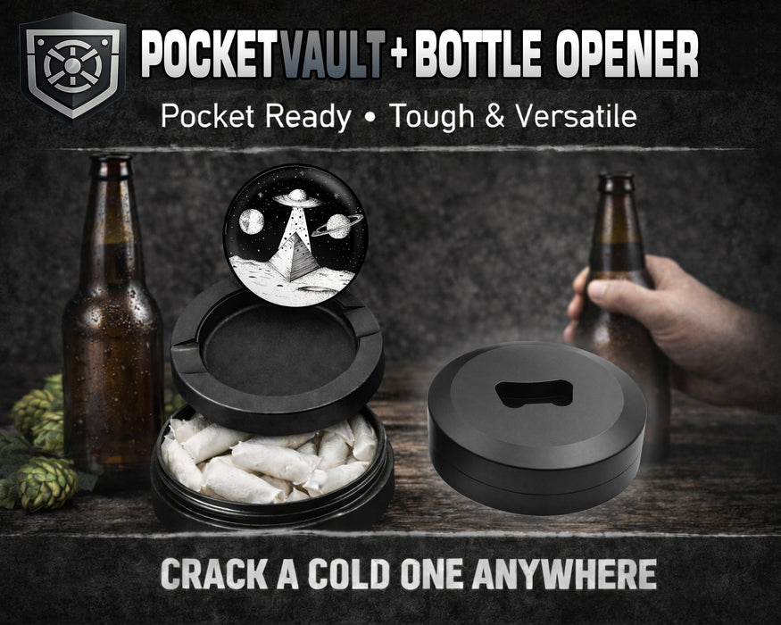 Intergalactic Pyramid Theory Snus Storage Case Bottle Opener