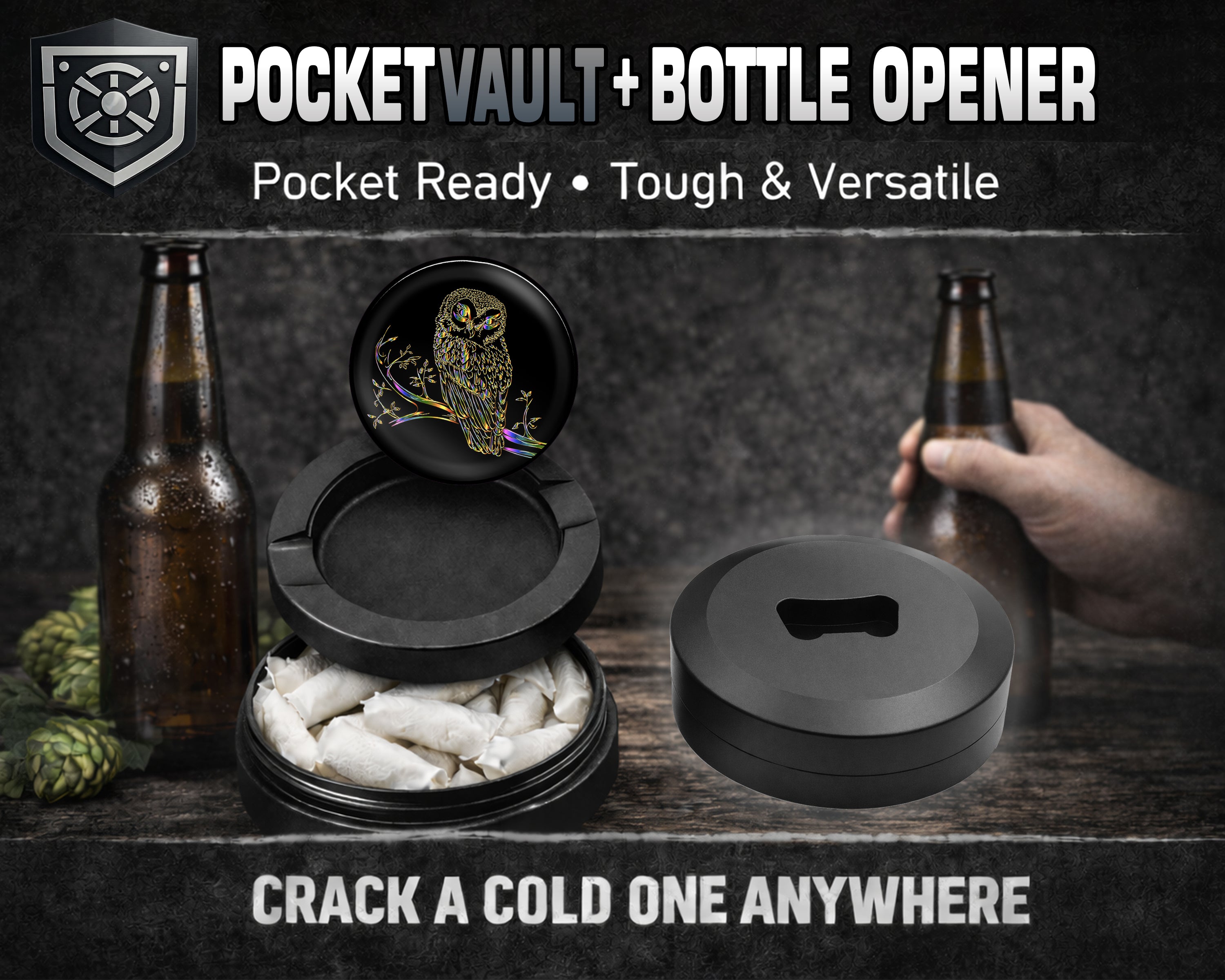 Owl Grinder Snus Storage Case Bottle Opener