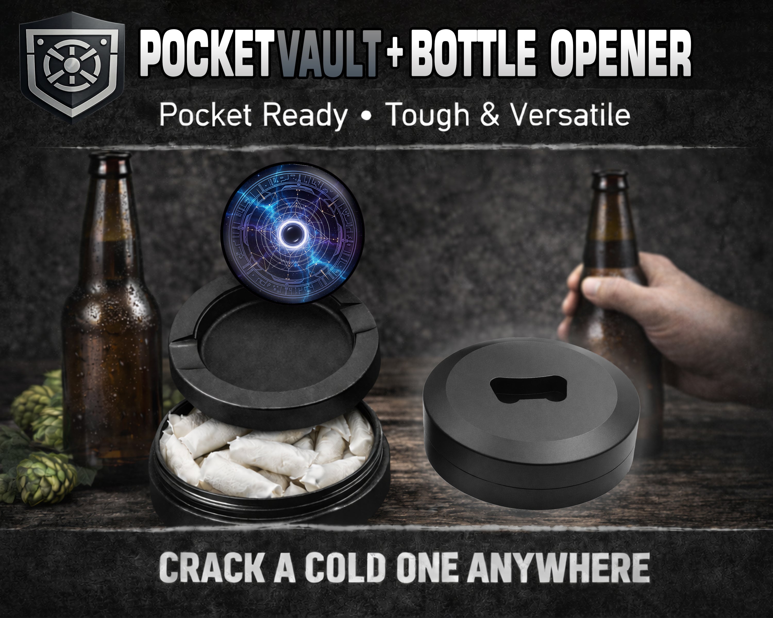 Galactic Portal Star Map Snus Storage Case Bottle Opener