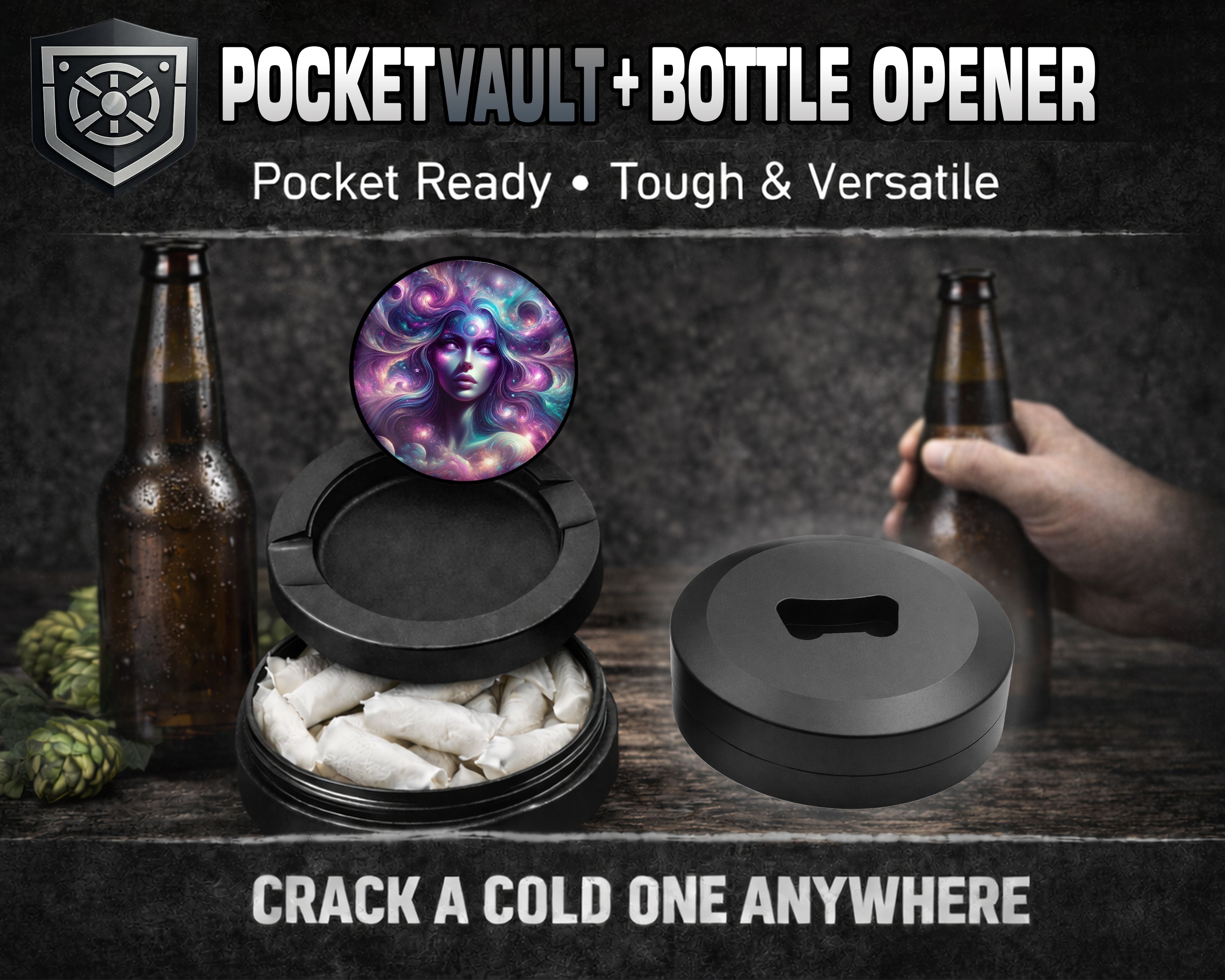 Cosmic Witchy Woman  Snus Storage Case Bottle Opener