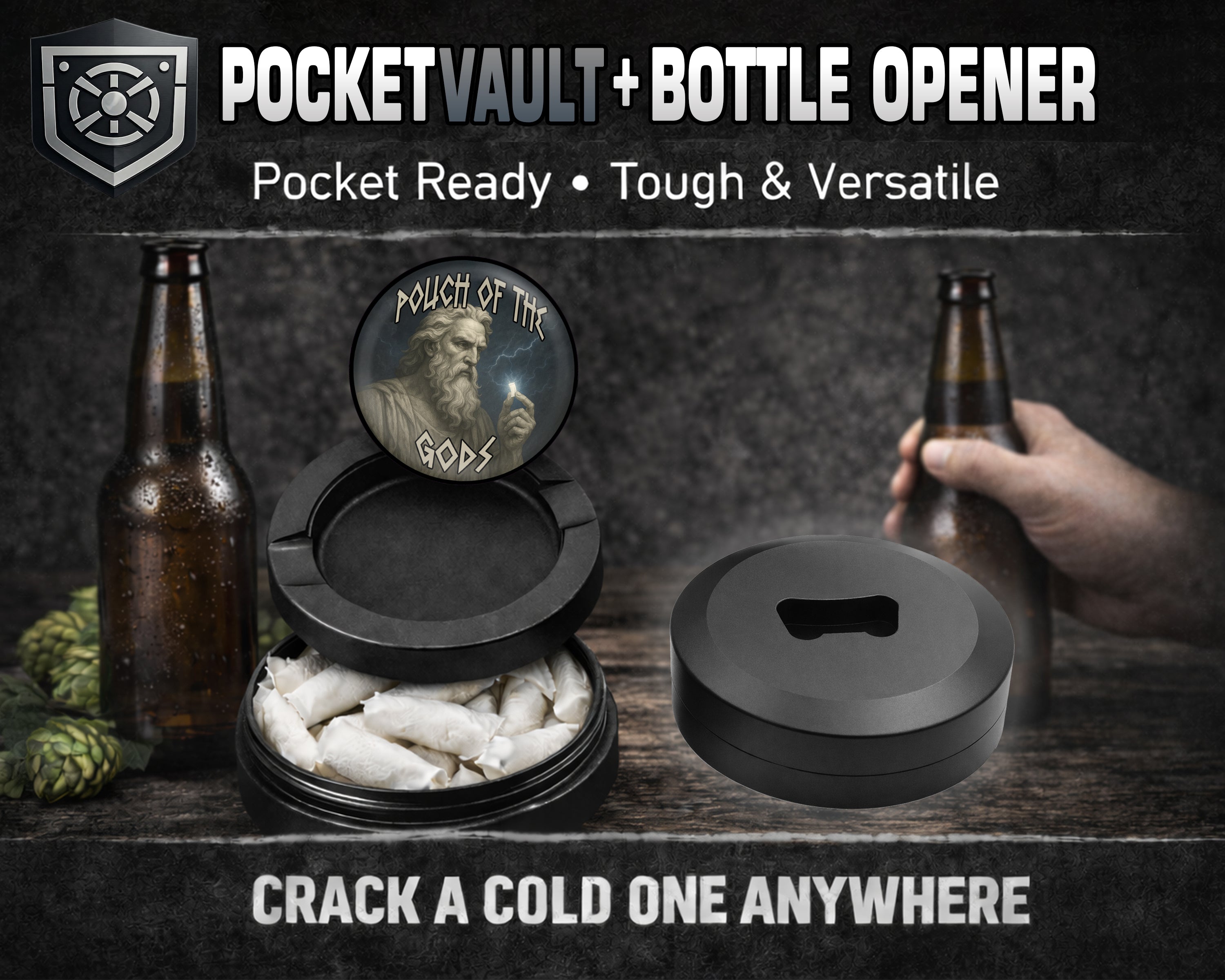 Pouch Of The Gods Snus Storage Case Bottle Opener