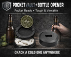 Vintage Compass Snus Storage Case Bottle Opener