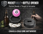 Soft Pink 8 Ball Retro Vibe Pool Hall Style Snus Storage Case Bottle Opener