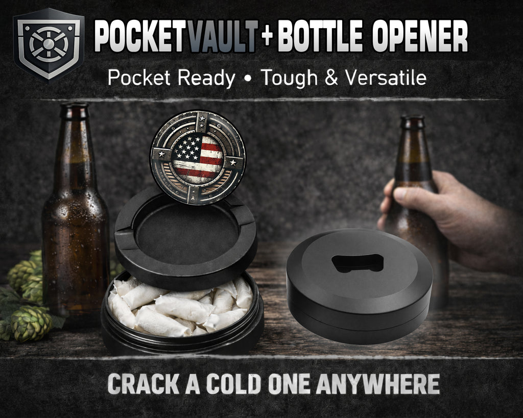 American Flag Snus Storage Case Bottle Opener
