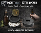 Ancient Mayan Warrior Medallion Art Snus Storage Case Bottle Opener