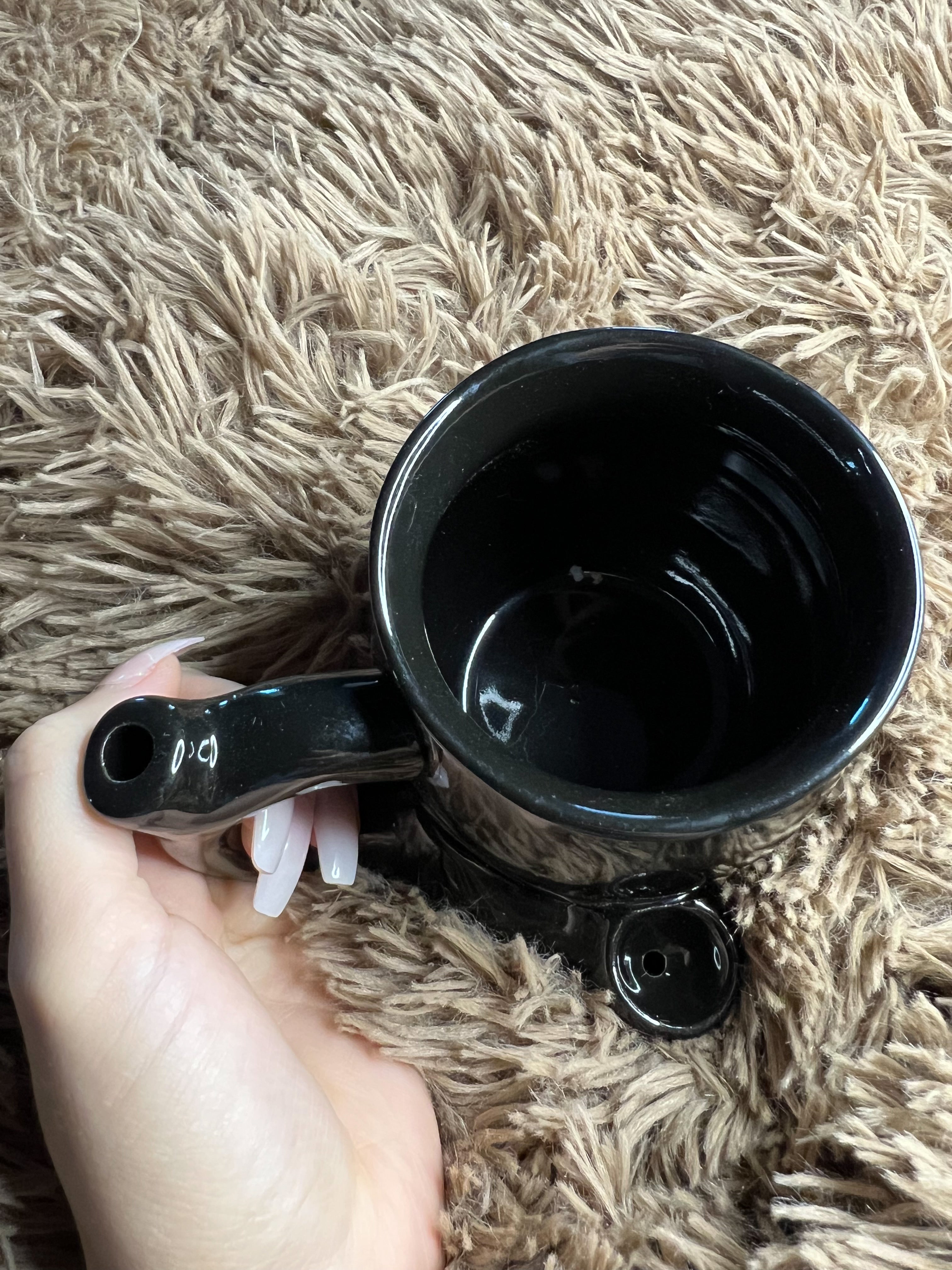 Sip N' Sesh Ceramic Mug and Pipe | Pipe Mug For Coffee, Tea and Dry Herb