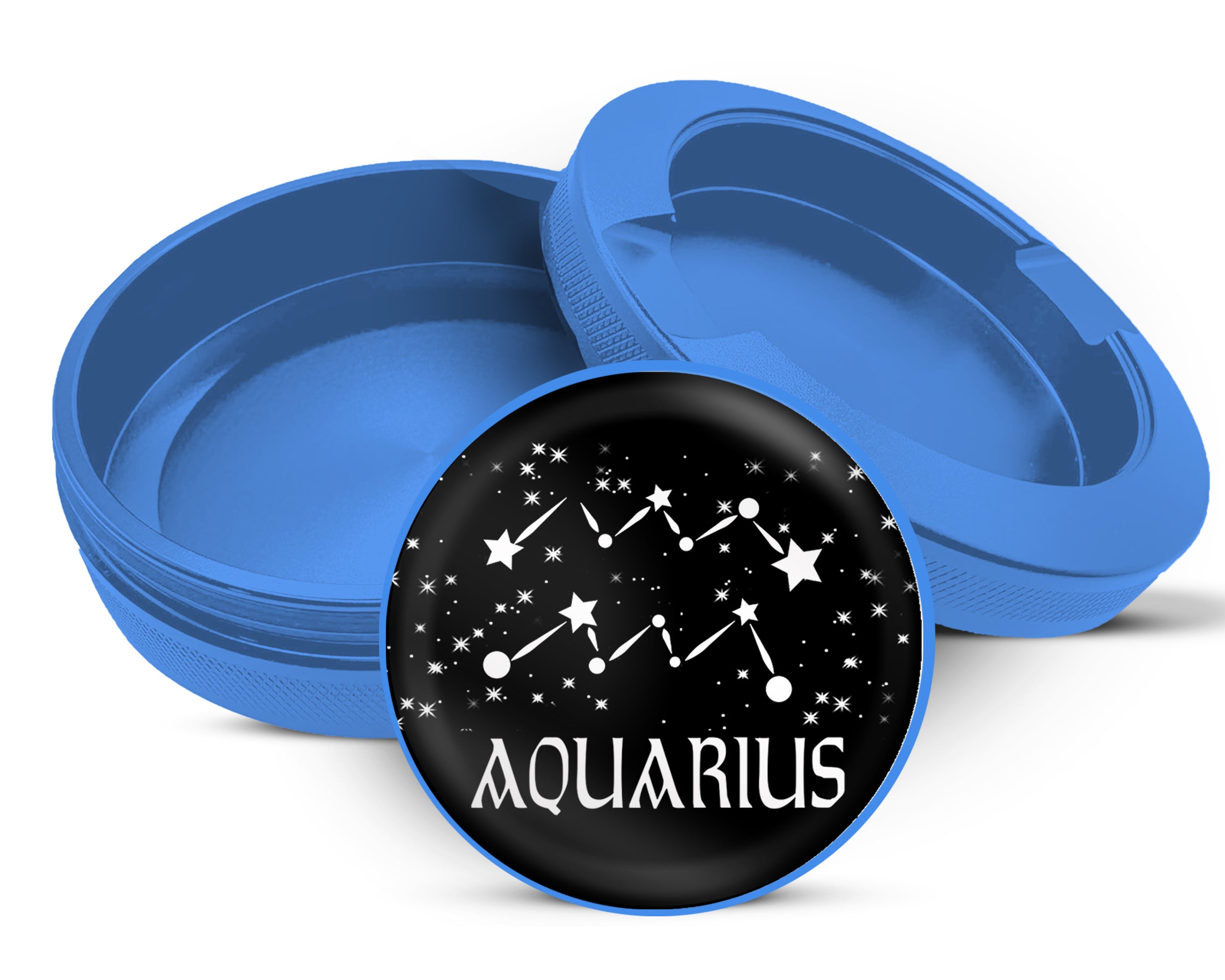 Aquarius, the Water Bearer Zodiac Birth Sign Snus Storage Case Blue
