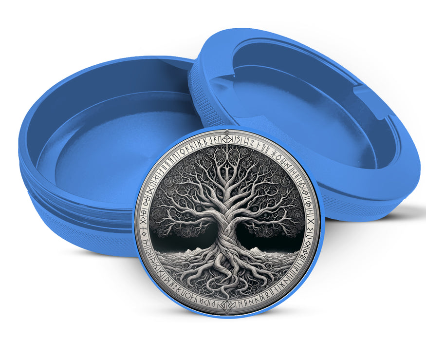 Norse Yggdrasil Tree Of Life Snus Storage Case Blue