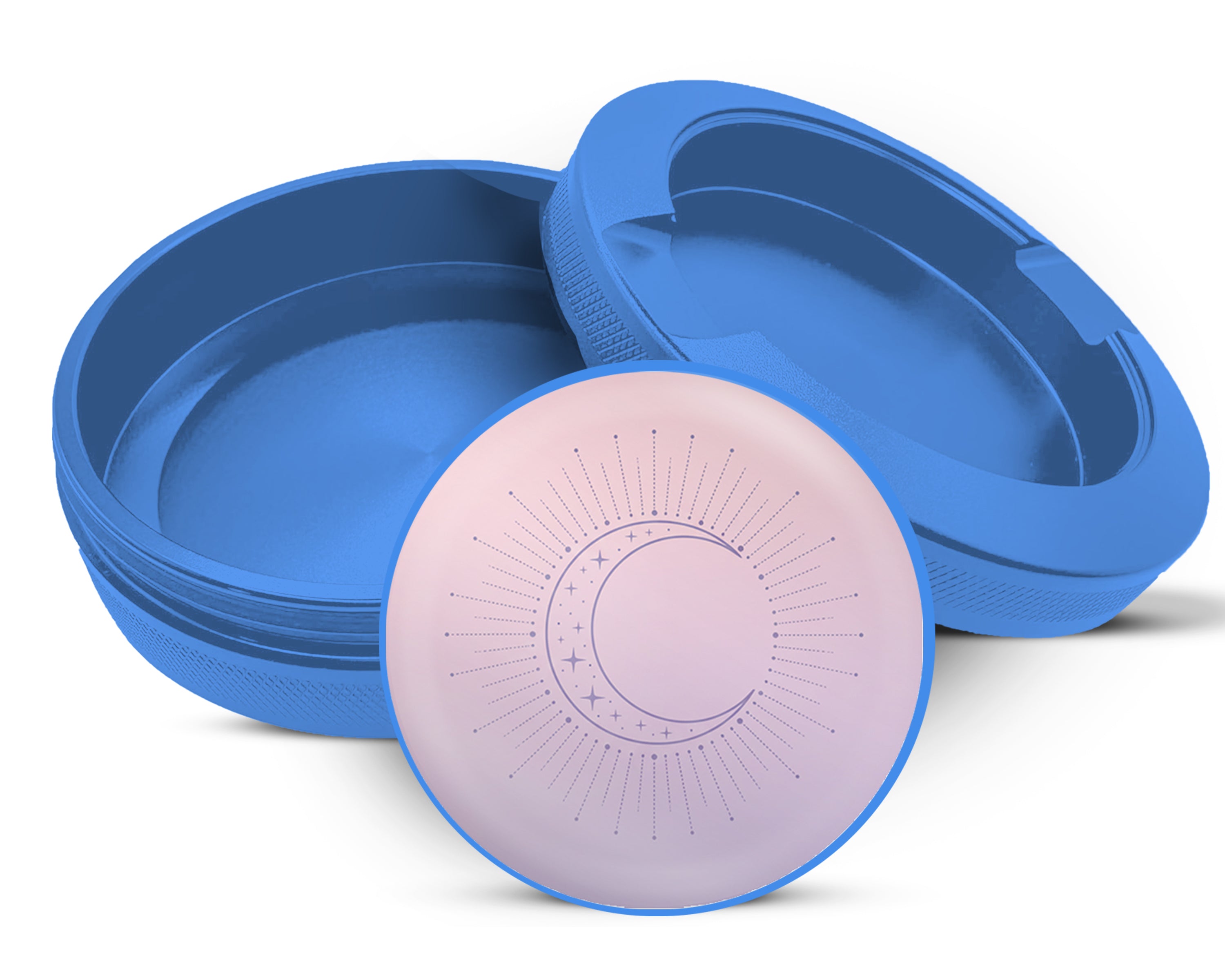 Minimalist Crescent Moon Magic Snus Storage Case Blue