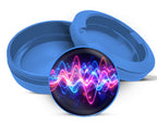 Neon Soundwave Vibes Audio Frequency Art Snus Storage Case Blue
