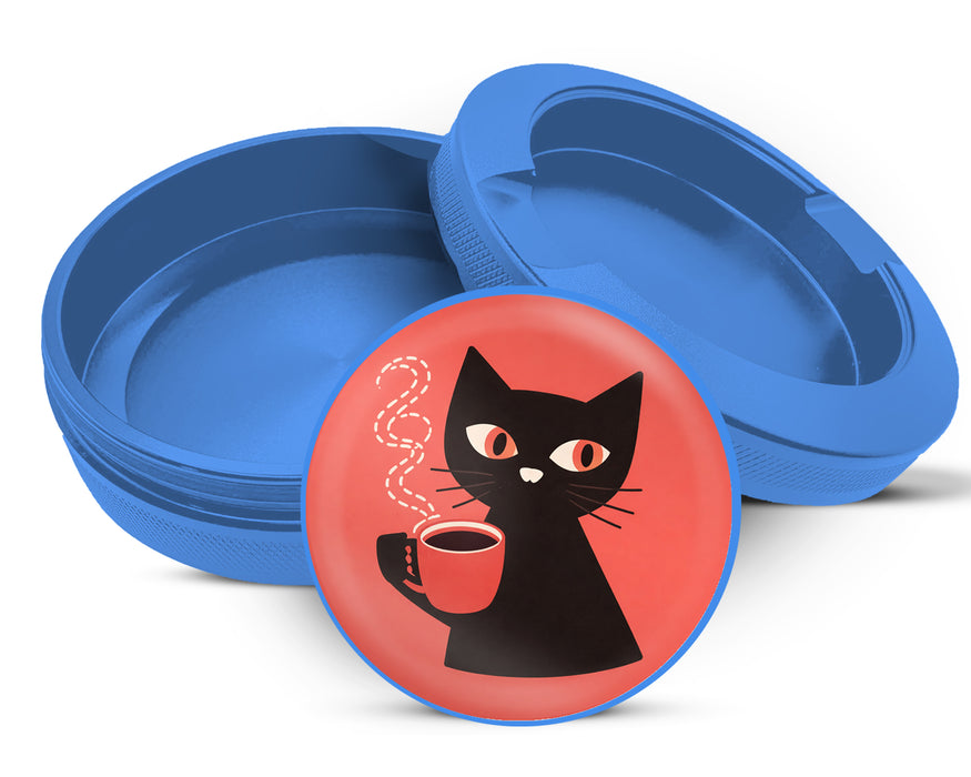 Retro Cat Minimalist Snus Storage Case Blue