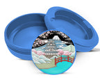 Japanese Style Traditional Landscape Sakura Snus Storage Case Blue