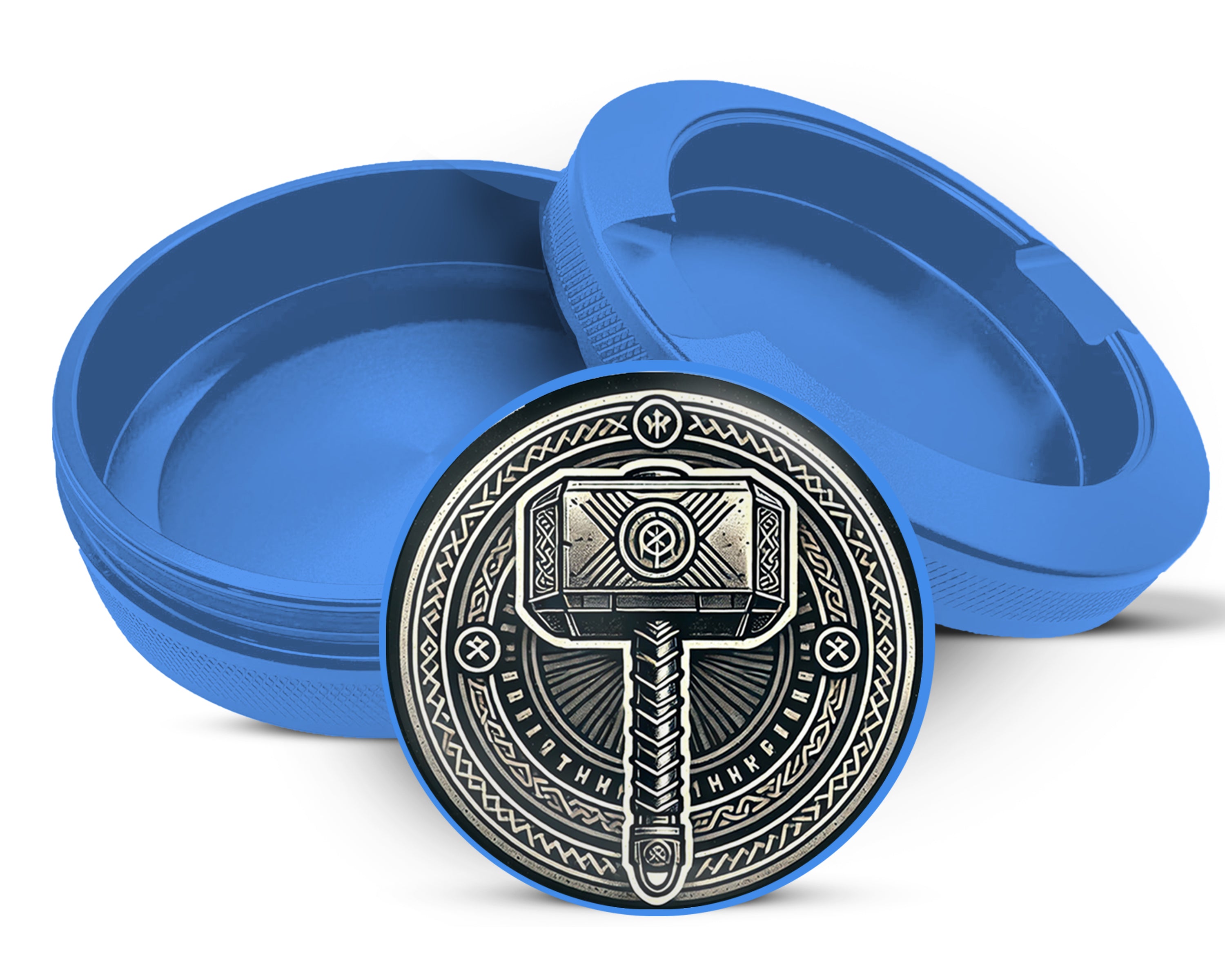 Thor's Hammer Mjolnir Snus Storage Case Blue