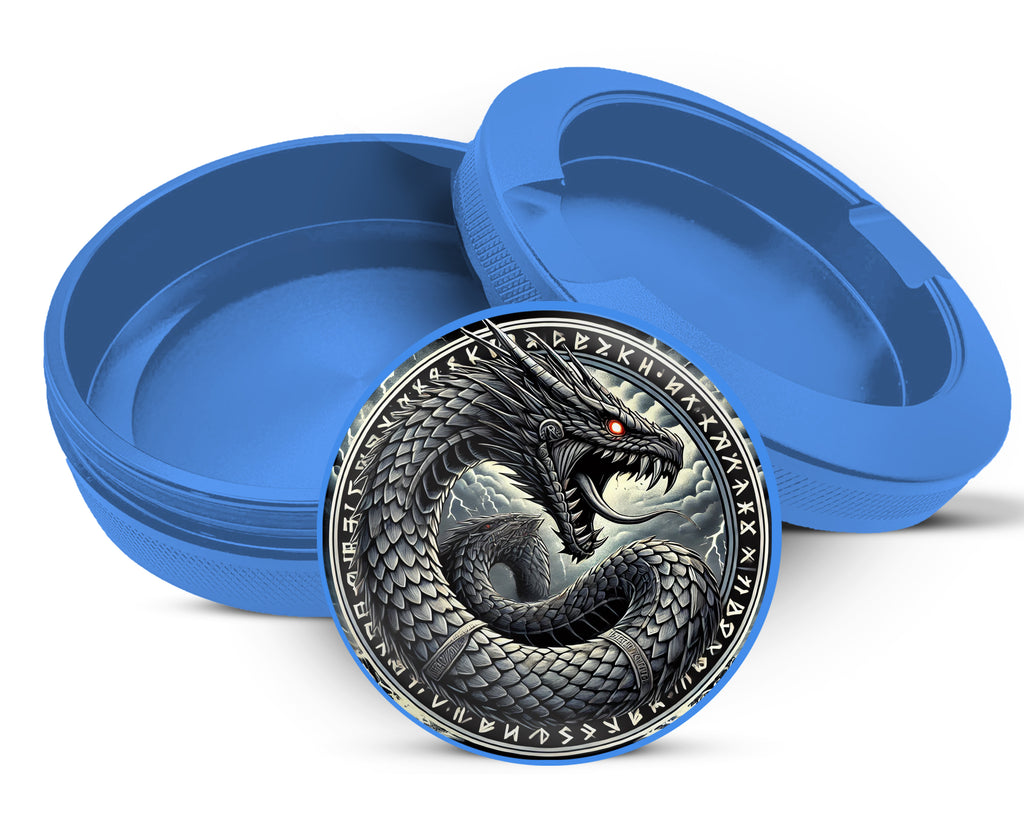 World Serpent Jormungandr Snus Storage Case Blue
