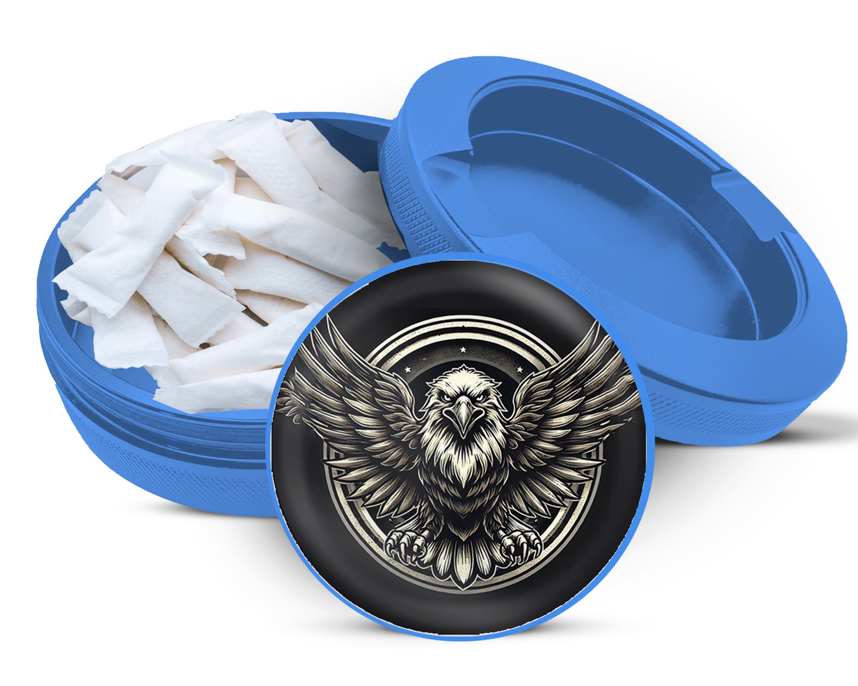 Soaring Bald Eagle Snus Storage Case Blue