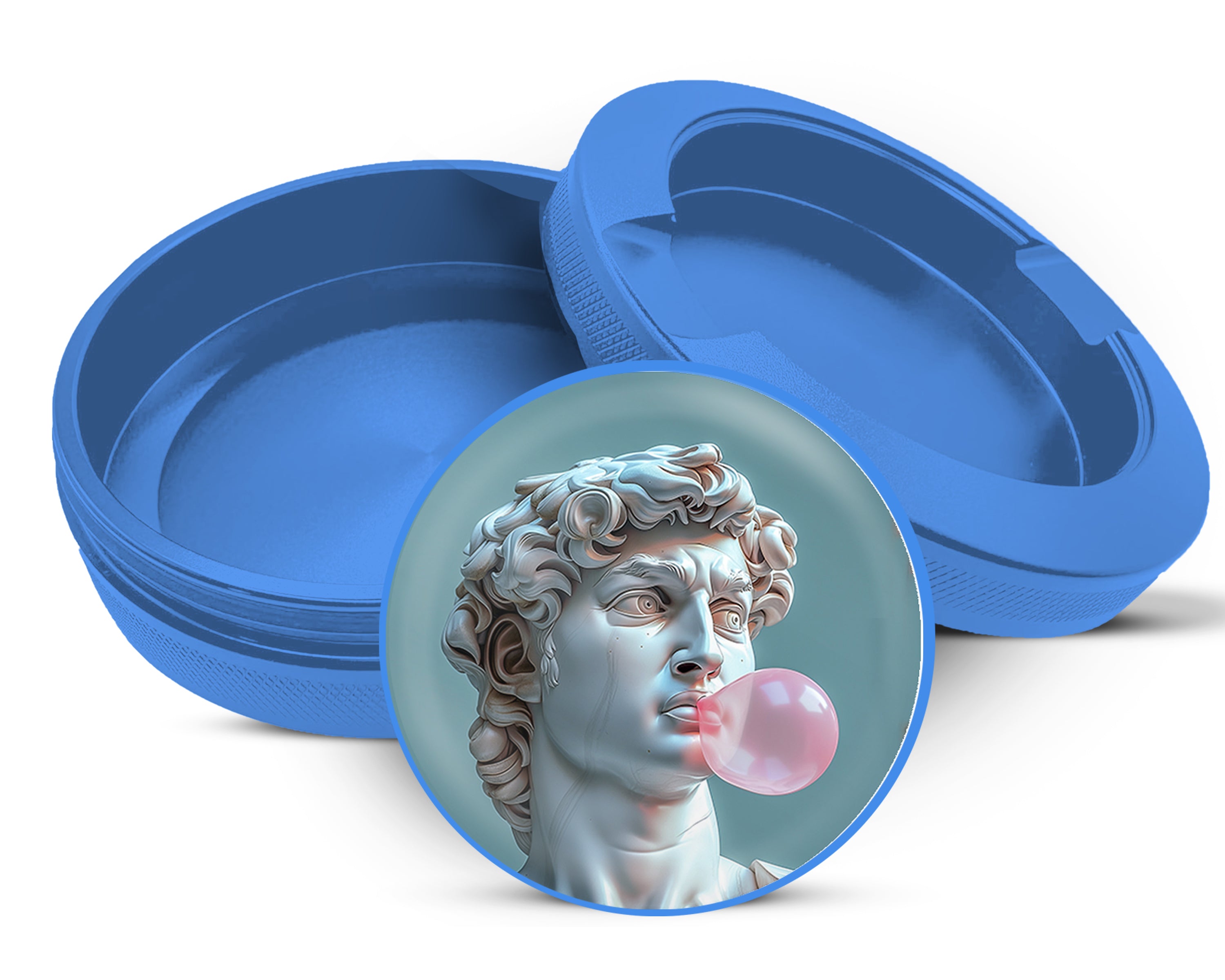 Michelangelo Statue Of David Blowing A Bubble Snus Storage Case Blue