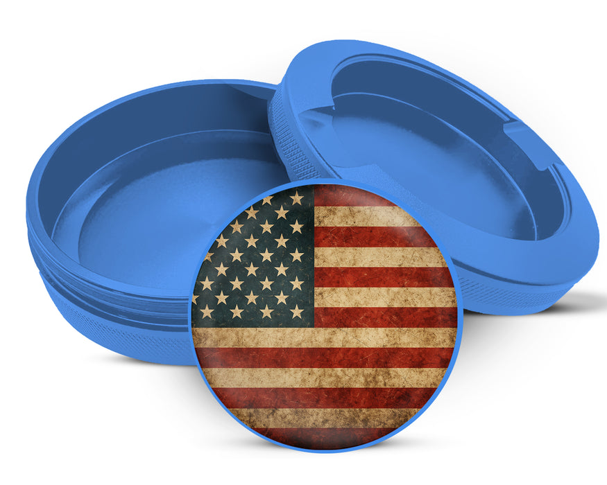 Rustic American Flag Snus Storage Case Blue