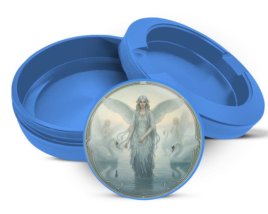 Art Nouveau Swan Angelic Vision Snus Storage Case Blue