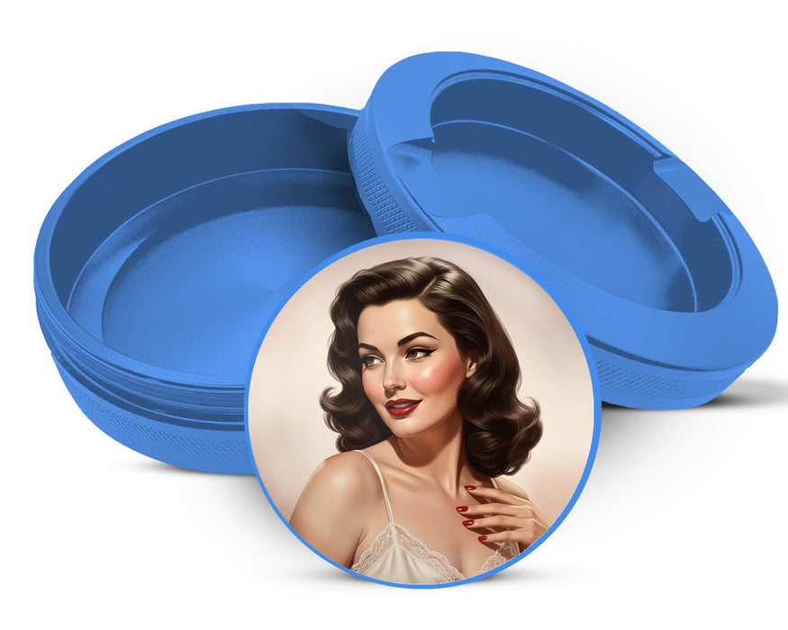 Classic Hollywood Pinup Glam Snus Storage Case Blue