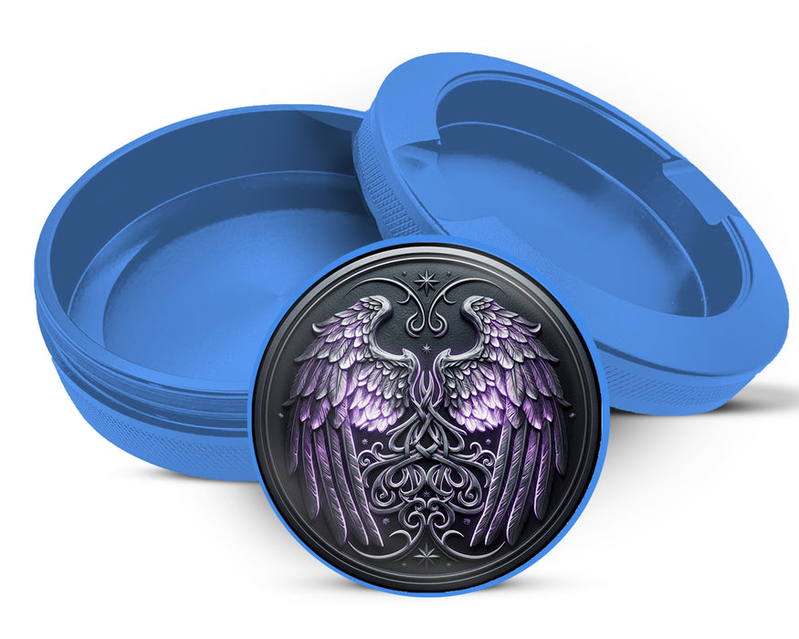Celestial Wings Knotwork Crest Snus Storage Case Blue